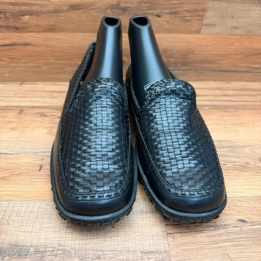 Cole Haan Women's size 10B Black Leather Woven  Loafers Shoes